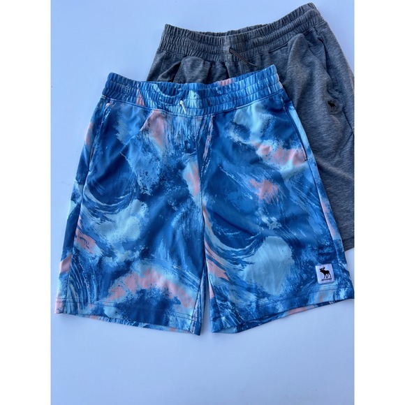 Abercrombie Kids Boys Active Shorts Bundle Lot Size 13/14 Gray Blue - Picture 2 of 12